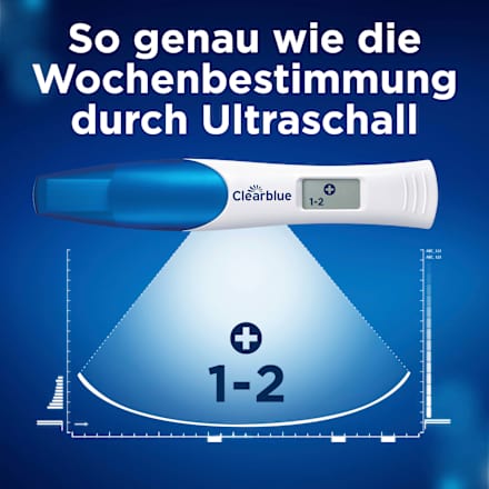 Schwangerschaftstest mit digitaler Anzeige der Woche Clearblue