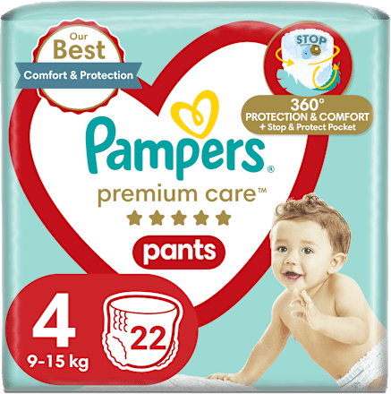 Pieluchomajtki Premium Care rozmiar 4, 9-15 kg Pampers
