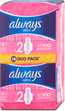 Дамски превръзки Ultra Super Plus Duo always