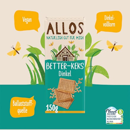 Kekse, Better-Keks Dinkel, vegan ALLOS
