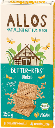 Kekse, Better-Keks Dinkel, vegan ALLOS