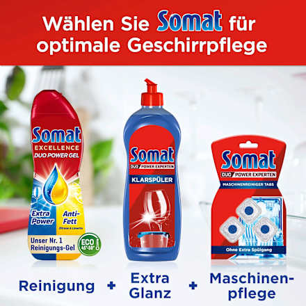 Spülmaschinen-Reiniger Excellence Duo Power Gel Zitrone & Limette 58 Spülgänge Somat