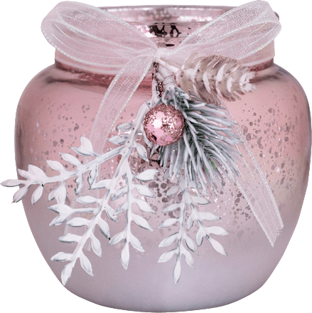 Kerzenhalter aus Glas, rosa metallic (11 cm) Dekorieren & Einrichten