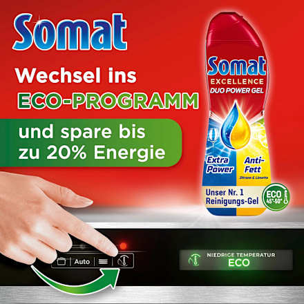 Spülmaschinen-Reiniger Excellence Duo Power Gel Zitrone & Limette 58 Spülgänge Somat