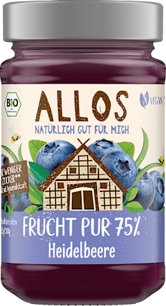 Fruchtaufstrich, Frucht Pur Heidelbeere 75% ALLOS