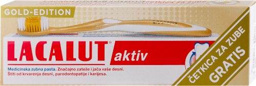 aktiv GOLD EDITION: pasta 75ml + četkica za zube gratis LACALUT