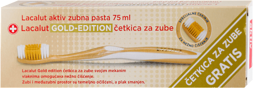 aktiv GOLD EDITION: pasta 75ml + četkica za zube gratis LACALUT