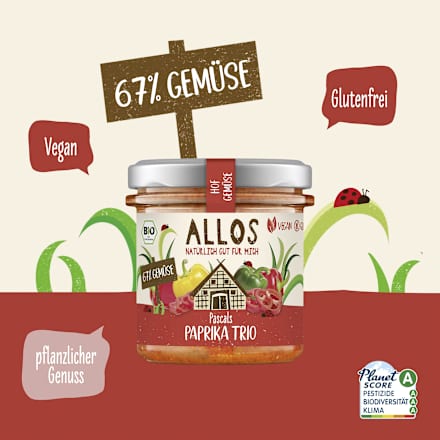 Brotaufstrich Hof-Gemüse Pascals Paprika Trio ALLOS