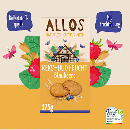 Fruchtkekse Duo mit Blaubeerfüllung ALLOS