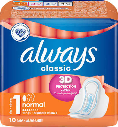 Hygienické vložky classic clean feel protection normal always