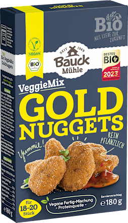 Fertigmischung VeggieMix Goldnuggets, vegan Bauck Mühle