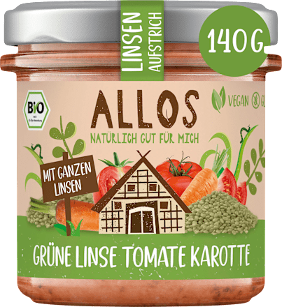 Brotaufstrich Grüne Linse Tomate Karotte ALLOS
