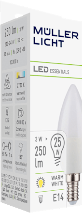 LED Kerze Essentials 3W E14 245lm Müller Licht