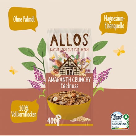 Müsli, Amaranth Crunchy Edelnuss ALLOS
