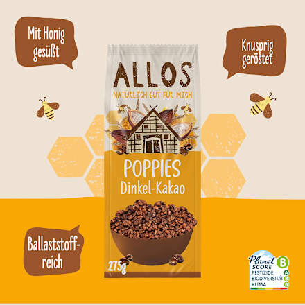 Müsli, Poppies Dinkel-Kakao ALLOS