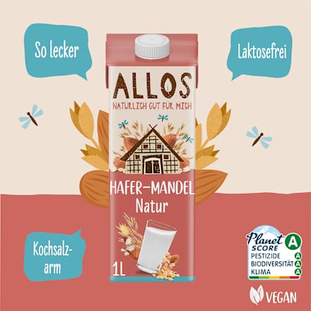Pflanzendrink, Hafer-Mandel Natur ALLOS