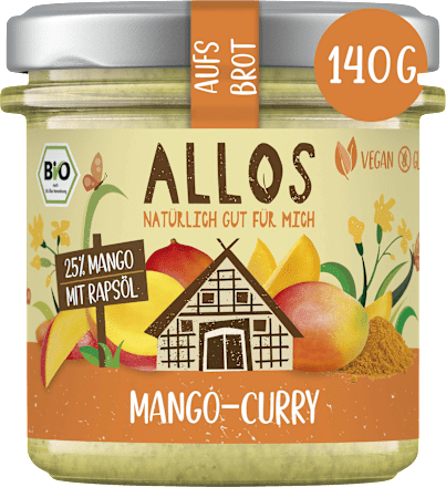 Brotaufstrich aufs Brot Mango Curry ALLOS