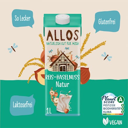 Pflanzendrink Reis Haselnuss ungesüßt ALLOS