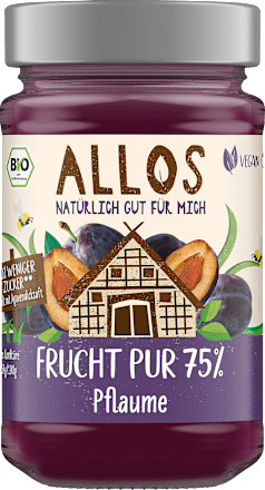 Fruchtaufstrich, Frucht Pur Pflaume 75% Frucht ALLOS