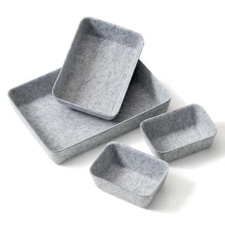Aufbewahrungs-Set aus Filz (4tlg), hellgrau (20x28x5cm) keine Marke