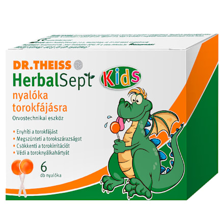 Herbalsept nyalóka torokfájásra narancs ízesítéssel DR.THEISS