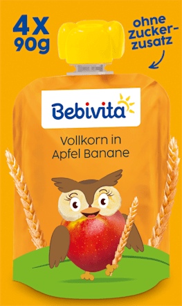 Quetschie Kinderspass Vollkorn in Apfel-Banane ab 1 Jahr Bebivita