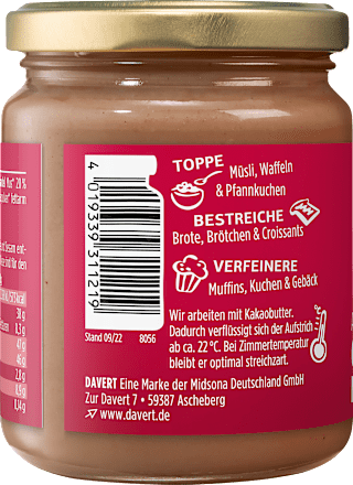 Brotaufstrich, Almond Cream gebrannte Mandel Davert
