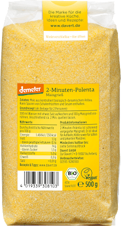 Grieß, 2- Minuten-Polenta, glutenfrei Davert