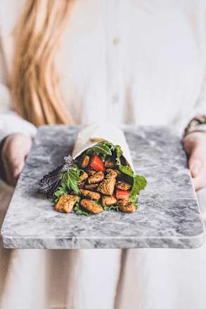Fertiggericht, Veggie Chunks mit Erbsenprotein "Chicken Curry Style" Davert