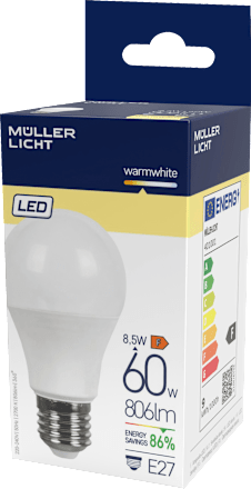 LED Birne 8,5W 60W 220-240V E27 806lm  Müller Licht