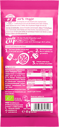 Fertiggericht Noodle Cup Linsen Blognese Davert