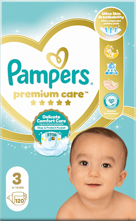 Scutece premium care numărul 3 6-10 kg Pampers Premium Care