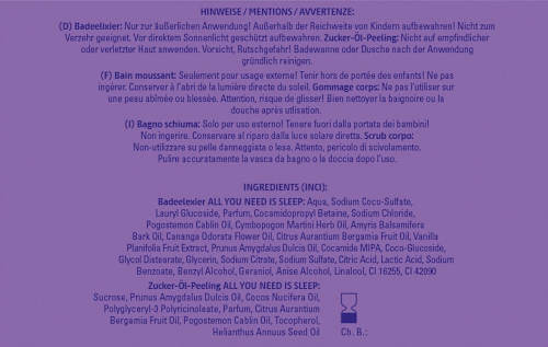 Geschenkset Badeelixier All you need is sleep 2tlg Dresdner Essenz
