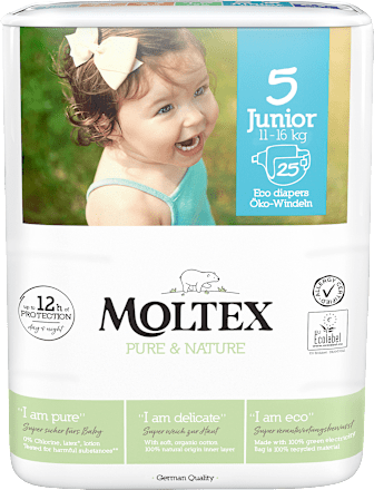 Windeln Pure & Nature Gr. 5 Junior (11-16 kg) Moltex