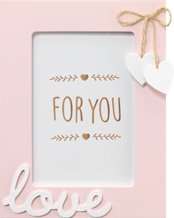 Bilderrahmen '"love" Kunstharz, 15 x 10 cm senkrecht, rosa Dekorieren & Einrichten