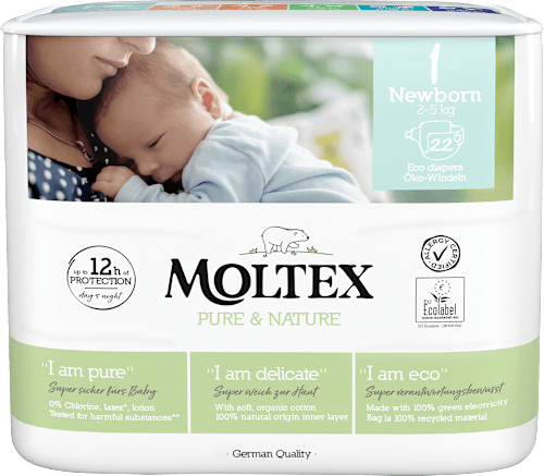 pleny Pure velikost 1 Newborn Moltex
