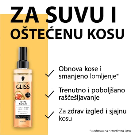 Total Repair 19 - regenerator u spreju  Schwarzkopf GLISS