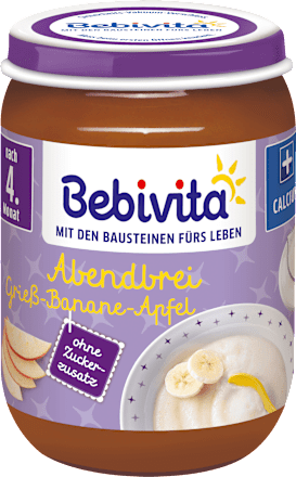  Abendbrei Grieß-Banane-Apfel nach dem 4. Monat Bebivita