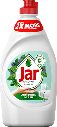 Detergent za ročno pomivanje posode Sensitive Tea tree & Mint Jar