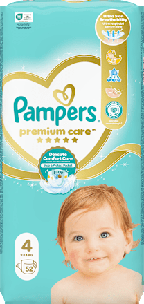 Scutece Premium Care numărul 4, 9-14 kg Pampers Premium Care