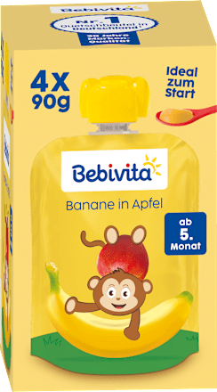 Quetschie Banane in Apfel nach dem 5. Monat (4x90 g) Bebivita