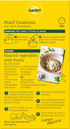 Couscous, Pearl Davert