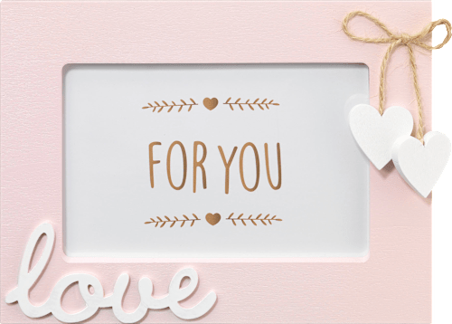 Bilderrahmen "love'" Kunstharz, 15 x 10 cm waagrecht, rosa Dekorieren & Einrichten