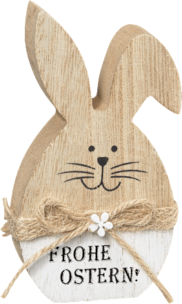 Holzhase Frohe Ostern natur BOLTZE