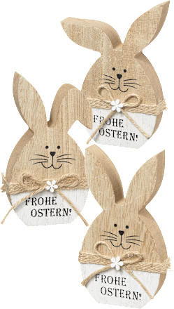 Holzhase Frohe Ostern natur BOLTZE