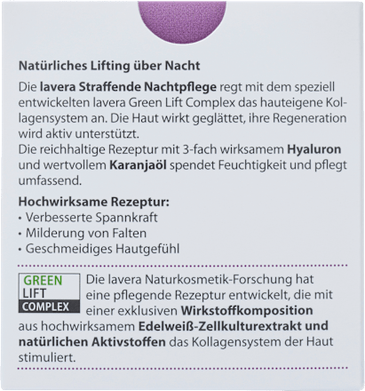 Straffende Nachtpflege Karanjaöl lavera NATURKOSMETIK