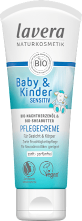Baby & Kinder Pflegecreme Gesicht & Körper sensitiv  lavera NATURKOSMETIK