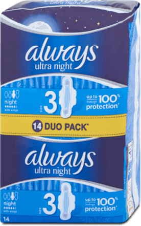 Absorbante ultra night duo mărimea 3 always