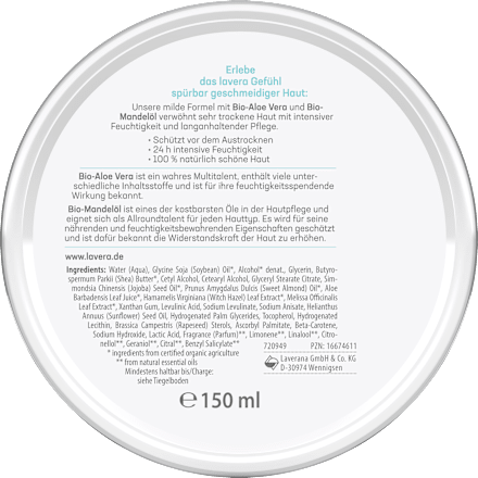 Pflegecreme Basis Sensitiv lavera NATURKOSMETIK