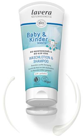 Baby & Kinder Waschlotion & Shampoo sensitiv lavera NATURKOSMETIK